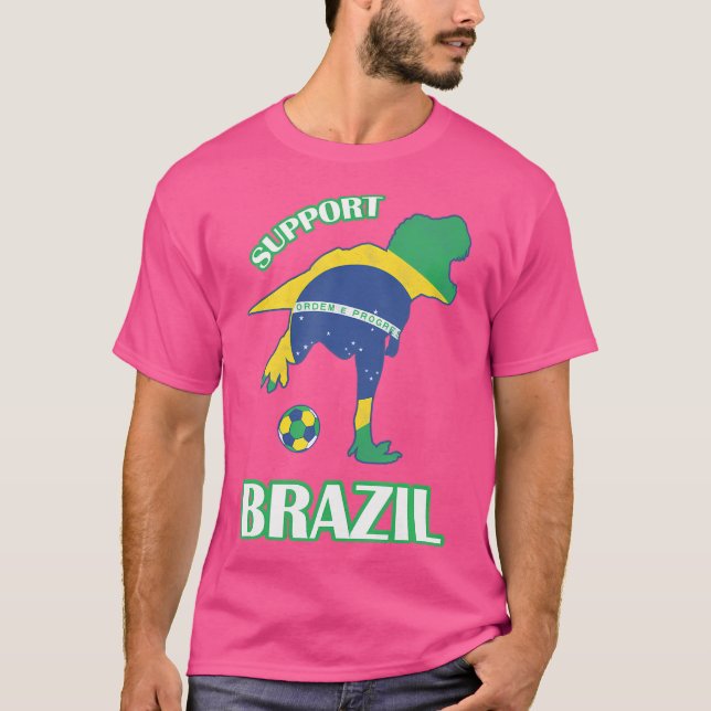 T-Rex Support Jersey 2018 Brazil Soccer Shirt For  (Front)