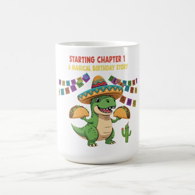 T-Rex Taco Fiesta 1st Birthday | Starting Chapter  Coffee Mug (Center)
