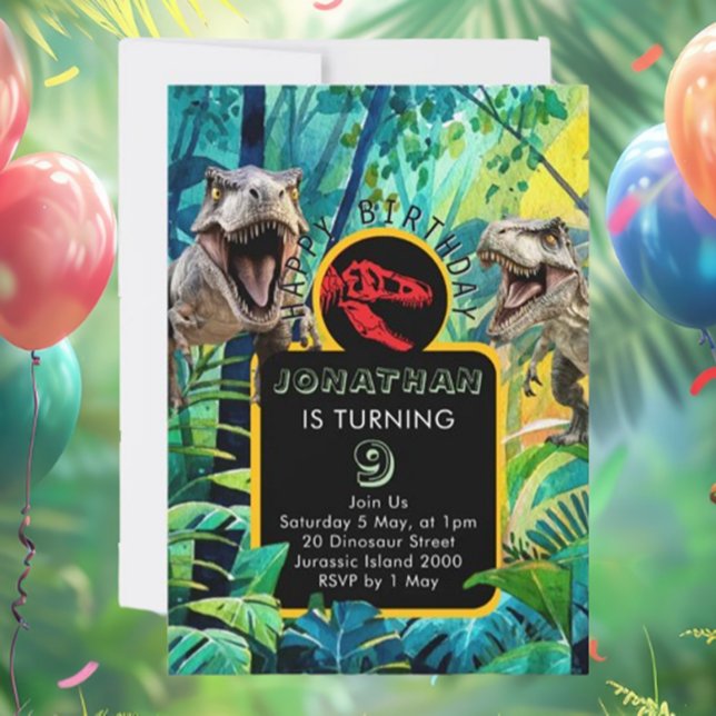  T-Rex-tacular Birthday Invitation (Roar into fun with our T-Rex-tacular Birthday Invitation!)