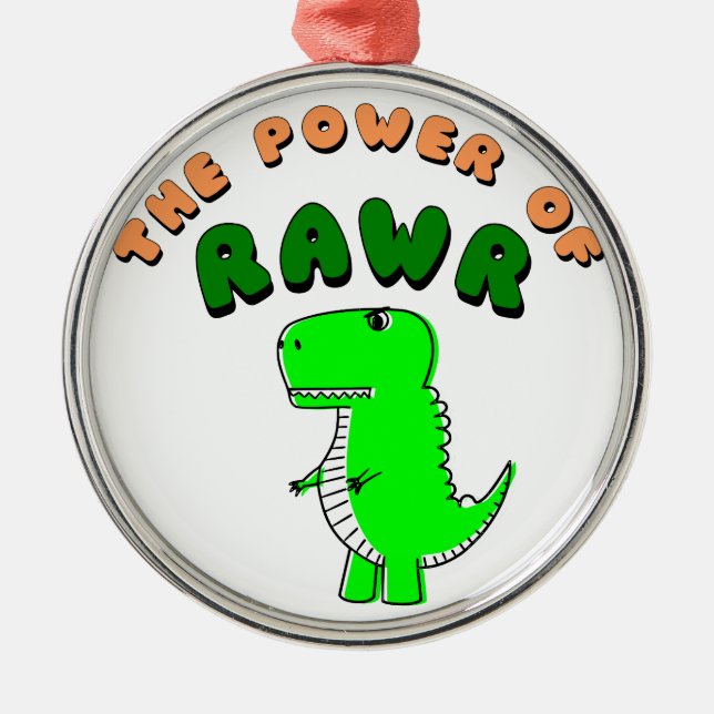 T-Rex The Power Of RAWR Metal Tree Decoration (Front)