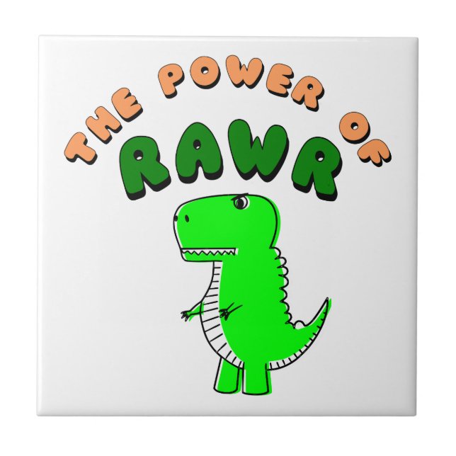 T-Rex The Power Of RAWR Tile (Front)