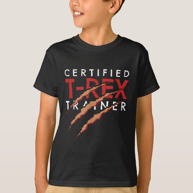 T-rex Trainer Claw Marks Funny Dinosaur  T-Shirt (Front)