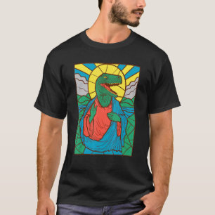T Rex Trex Jesus  Religion Church Mosaic Art T-Shirt