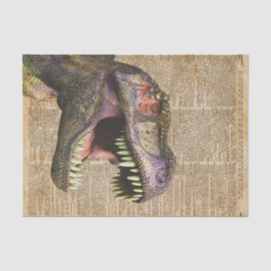 T-rex,tyrannosaurus,dinosaur Vintage Antique Art Tissue Paper