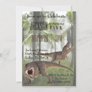 T-Rex Tyrannosaurus Rex Dinosaur Birthday Invite