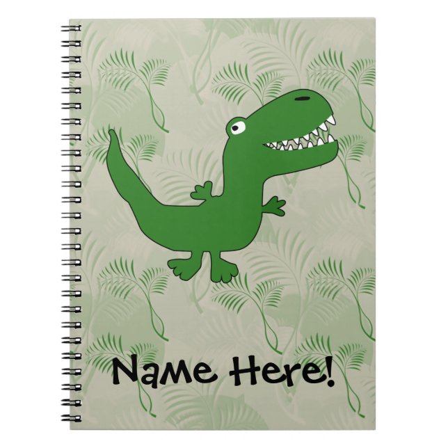 T-Rex Tyrannosaurus Rex Dinosaur Cartoon Kids Boys Notebook (Front)