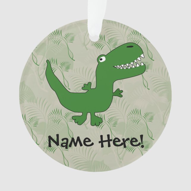 T-Rex Tyrannosaurus Rex Dinosaur Cartoon Kids Boys Ornament (Front)