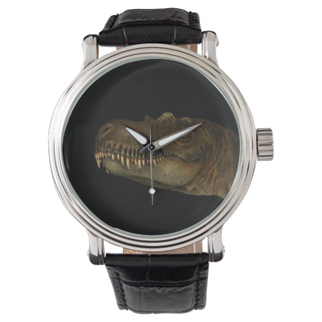 T-Rex Tyrannosaurus Rex Dinosaur Head Dino Face    Watch (Front)