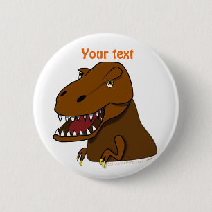 T-Rex Tyrannosaurus Rex Scary Cartoon Dinosaur 6 Cm Round Badge