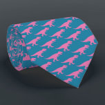 T-Rex Tyranosaurus King Dinosaur PInk Blue Tie<br><div class="desc">Perhaps they may not see it right away... but when they do... it will bring a chuckle. Show your unique personality with the KING of ties. Yes, it's the TIE REX. I have made a few different colour combinations - take a look in my store under TIE REX.</div>