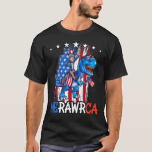 T Rex Uncle Sam 4th Of July Dino Boys Men American T-Shirt