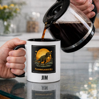 T-Rex Under the Prehistoric Moon Mug