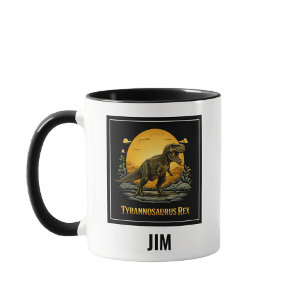 T-Rex Under the Prehistoric Moon Mug