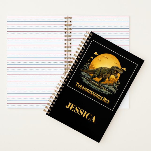 T-Rex Under the Prehistoric Moon Notebook (Inside)