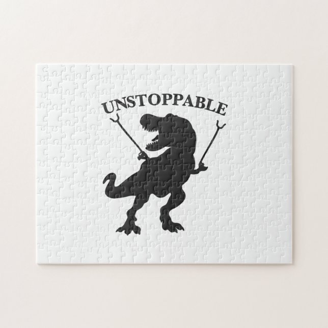 T-rex unstoppable - Choose background color Jigsaw Puzzle (Horizontal)