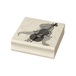 T-Rex Upright Bass Rubber Stamp
