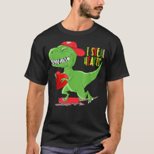 T-Rex Valentines Day Dinosaur I Steal Hearts Boys T-Shirt