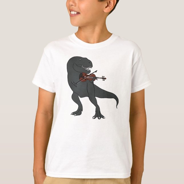T-Rex Violin Kids Shirt (Front)