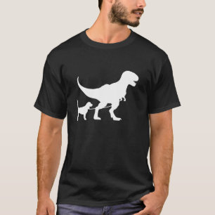 T-Rex Walking a Dog Funny Beagle Dad Dog Lovers T-Shirt