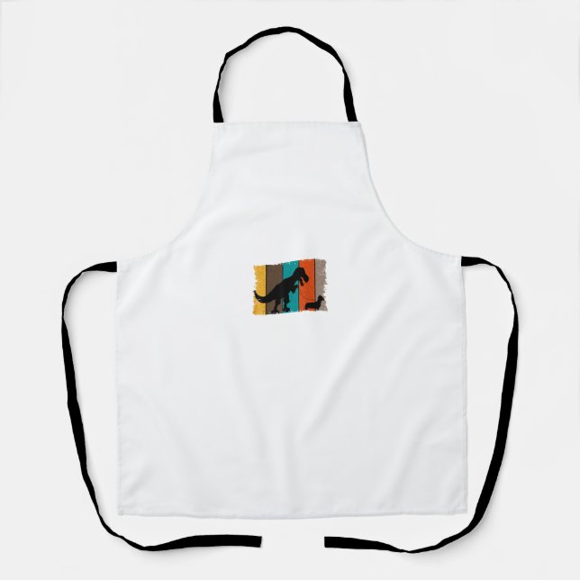T-Rex Walking Dachshund Sausage Dog Lover Apron (Front)