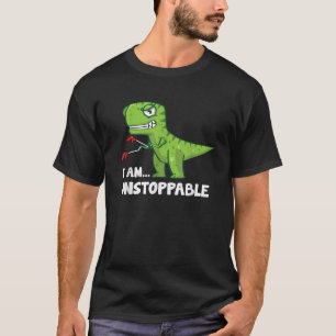 T Rex With Grabbers Dinosaur I Am Unstoppable Funn T-Shirt