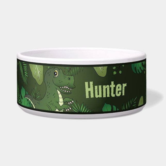 T-rex With Green Tropical Plants And Custom Name (Front)