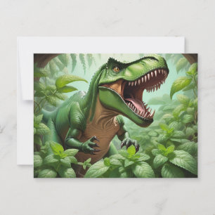 T-Rex with mint Postcard
