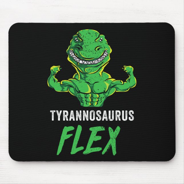 T Rex Workout Funny Dinosaur Gym Weightlifting Cut Mouse Mat (Front)