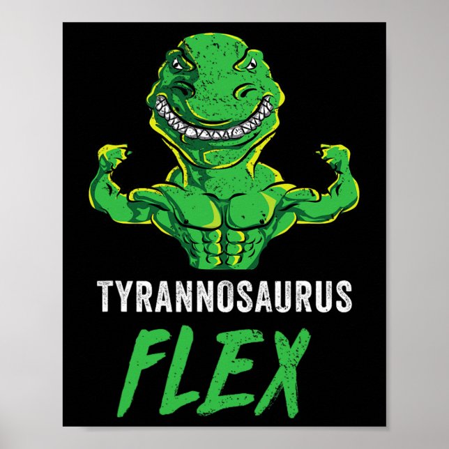 T Rex Workout Funny Dinosaur Gym Weightlifting Cut Poster (Front)