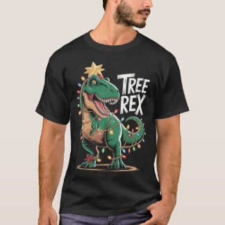 T-Rex Xmas Shirt – Dinosaurier mit Lichterkette