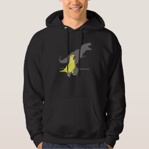 T-rex Yellow Indian ringneck, Birb memes Screaming Hoodie