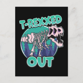 T-Rexxed Out Dinosaur Announcement Postcard