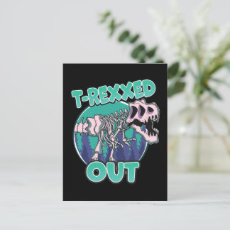 T-Rexxed Out Dinosaur Invitation Postcard