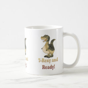 T-Rexy and Ready Dino Cartoon Coffee Mug