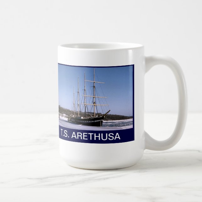 T.S. Arethusa on the frozen River Medway Coffee Mug (Right)