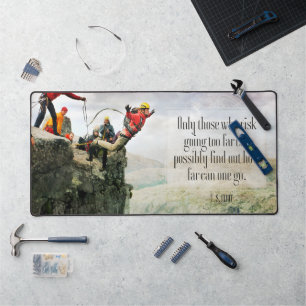 T.S. Eliot Inspirational Quote "How far" Desk Mat