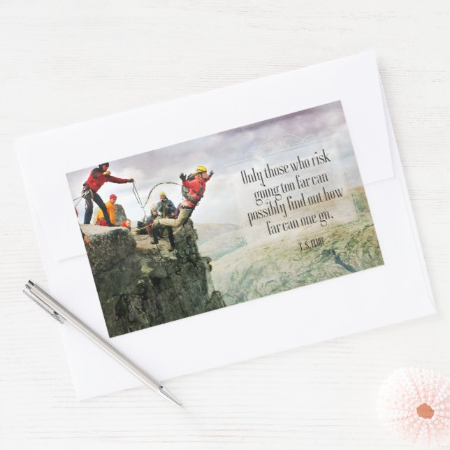T.S. Eliot Inspirational Quote "How far" Rectangular Sticker (Envelope)