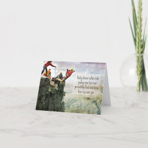 T.S. Eliot Inspirational Quote "How far" Thank You Card