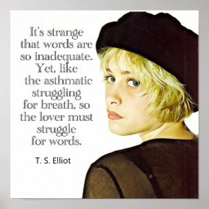 T.S. Eliot Quote 12 x 12 Poster