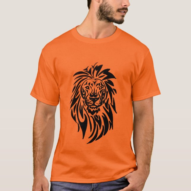 T-Shirt 002 - Lion - Orange (Front)