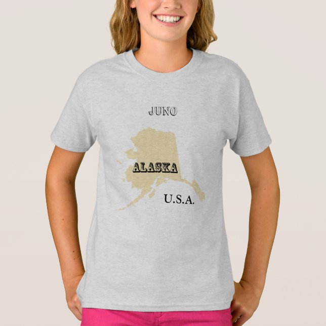 T-shirt - Alaska Map with City (Front)
