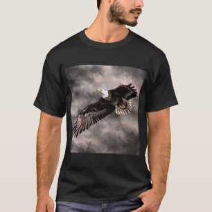 T-Shirt American Bald Eagle Flying in Storm Clouds