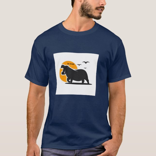 T-SHIRT ANIMAL HIPPO BE STONGE (Front)