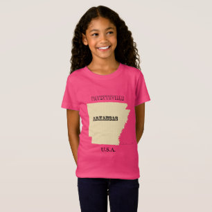 T-shirt - Arkansas Map with City