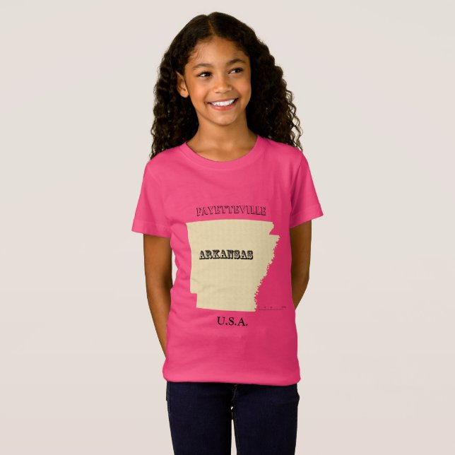 T-shirt - Arkansas Map with City (Front Full)