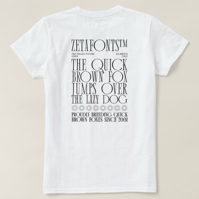 T-Shirt (B) - Zetafonts Pangram (Design Back)