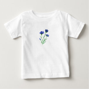 T-Shirt Baby : Blue Flowers