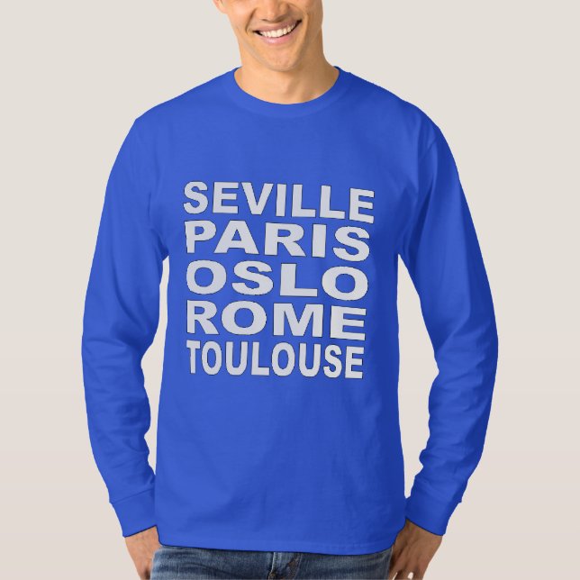 T-shirt - basic blue TOURISM design EUROPE SPORT (Front)