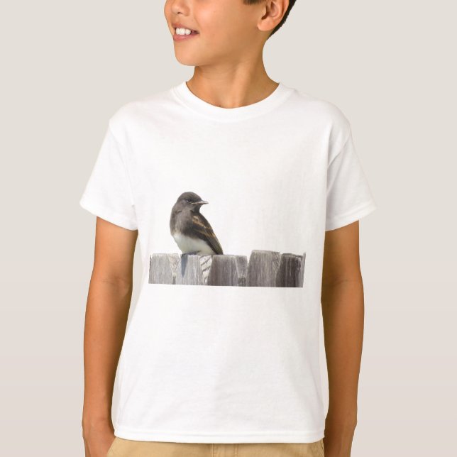 T-Shirt – Bird Sitting on Fence (Front)