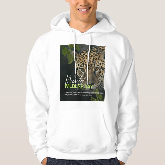 T-Shirt , Black and White World Wild Life Hoodie (Front)